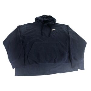 Vintage 90s Nike Mens Pullover Hoodie Navy Blue Medium‎ Sweatshirt Black Tag